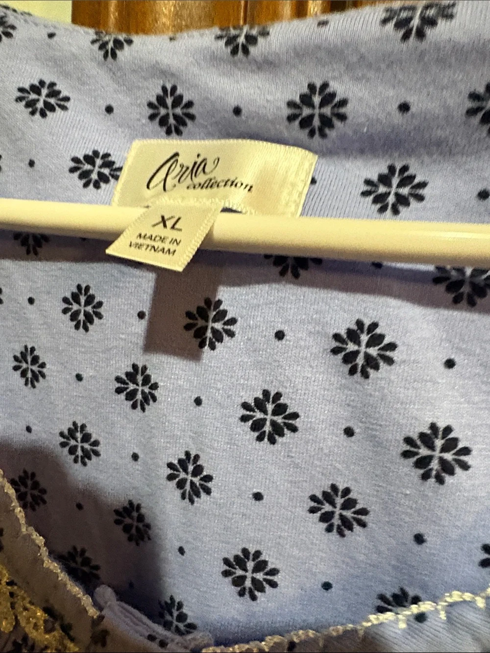 Women’s Lavender Floral Sleep Nightgown - Brand:Aria Collection XL